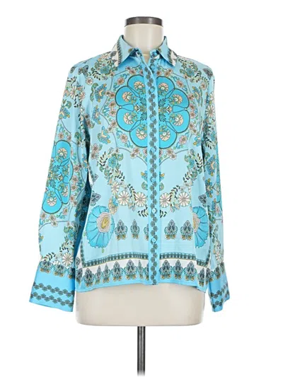 Pre-owned Maison D' Amelie Long Sleeve Blouse In Blue