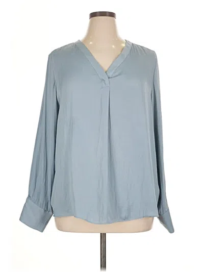 Pre-owned Maison D' Amelie Long Sleeve Blouse In Blue