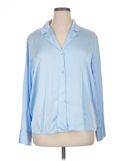 Pre-owned Maison D' Amelie Long Sleeve Blouse In Blue