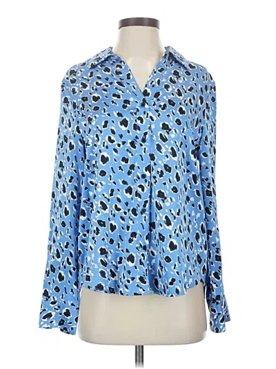 Pre-owned Maison D' Amelie Long Sleeve Blouse In Blue