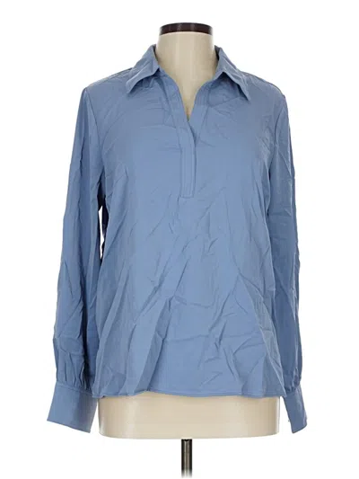 Pre-owned Maison D' Amelie Long Sleeve Blouse In Blue