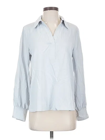 Pre-owned Maison D' Amelie Long Sleeve Blouse In Blue
