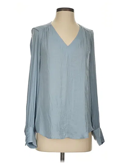 Pre-owned Maison D' Amelie Long Sleeve Blouse In Blue