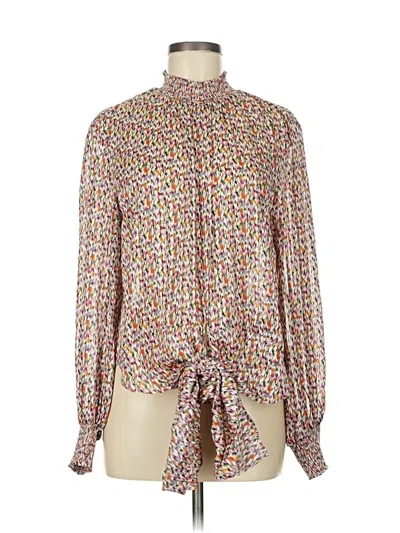 Pre-owned Maison D' Amelie Long Sleeve Blouse In Brown