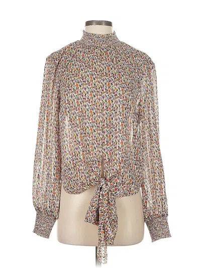 Pre-owned Maison D' Amelie Long Sleeve Blouse In Brown