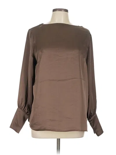 Pre-owned Maison D' Amelie Long Sleeve Blouse In Brown