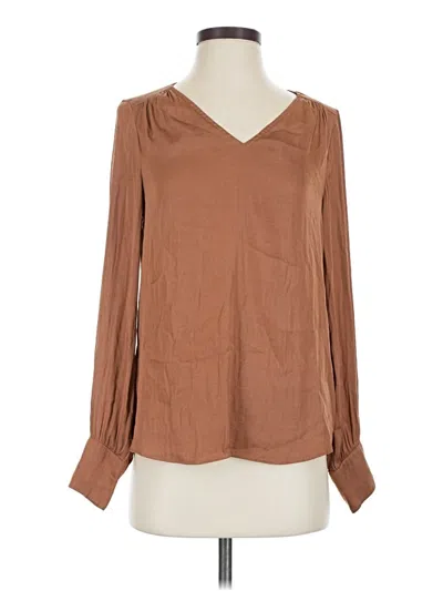 Pre-owned Maison D' Amelie Long Sleeve Blouse In Brown