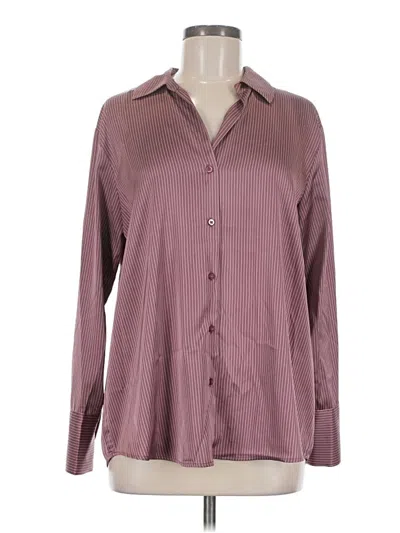 Pre-owned Maison D' Amelie Long Sleeve Blouse In Burgundy