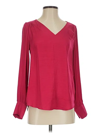 Pre-owned Maison D' Amelie Long Sleeve Blouse In Burgundy