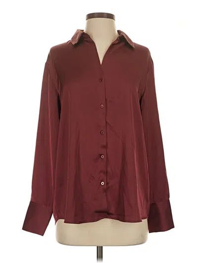 Pre-owned Maison D' Amelie Long Sleeve Blouse In Burgundy