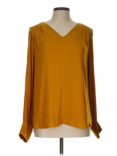Pre-owned Maison D' Amelie Long Sleeve Blouse In Gold