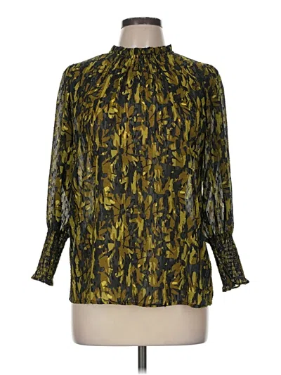 Pre-owned Maison D' Amelie Long Sleeve Blouse In Gold