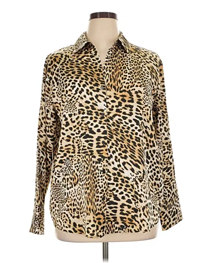 Pre-owned Maison D' Amelie Long Sleeve Blouse In Gold