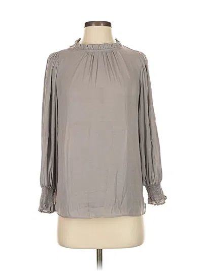 Pre-owned Maison D' Amelie Long Sleeve Blouse In Gray