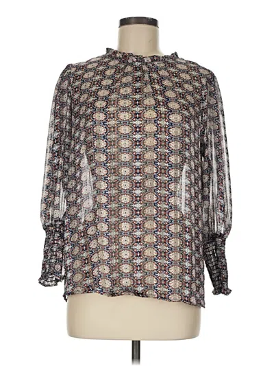 Pre-owned Maison D' Amelie Long Sleeve Blouse In Gray