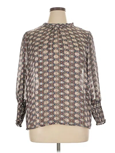 Pre-owned Maison D' Amelie Long Sleeve Blouse In Gray