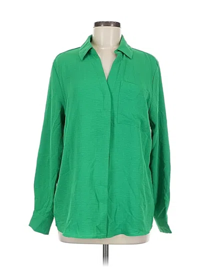Pre-owned Maison D' Amelie Long Sleeve Blouse In Green