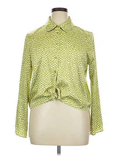 Pre-owned Maison D' Amelie Long Sleeve Blouse In Green