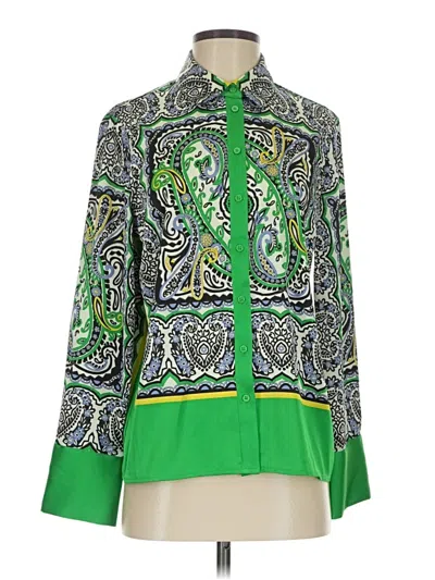 Pre-owned Maison D' Amelie Long Sleeve Blouse In Green