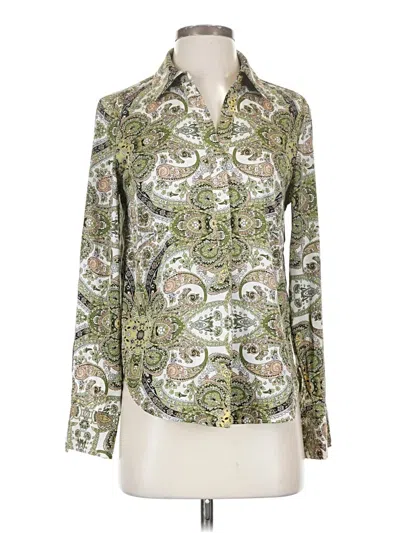 Pre-owned Maison D' Amelie Long Sleeve Blouse In Green