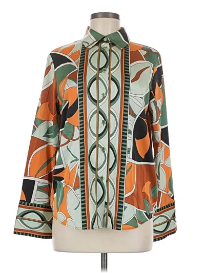 Pre-owned Maison D' Amelie Long Sleeve Blouse In Green