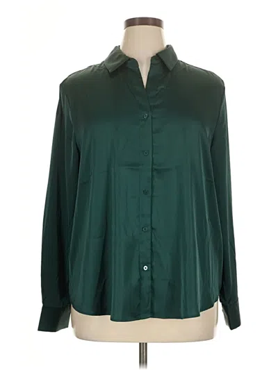Pre-owned Maison D' Amelie Long Sleeve Blouse In Green