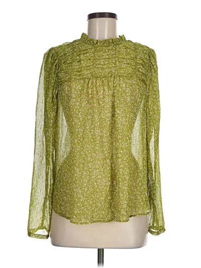 Pre-owned Maison D' Amelie Long Sleeve Blouse In Green