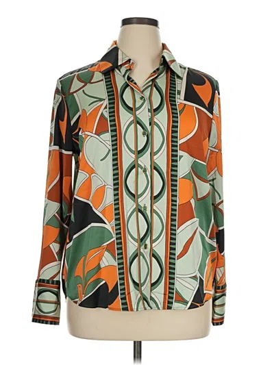 Pre-owned Maison D' Amelie Long Sleeve Blouse In Green