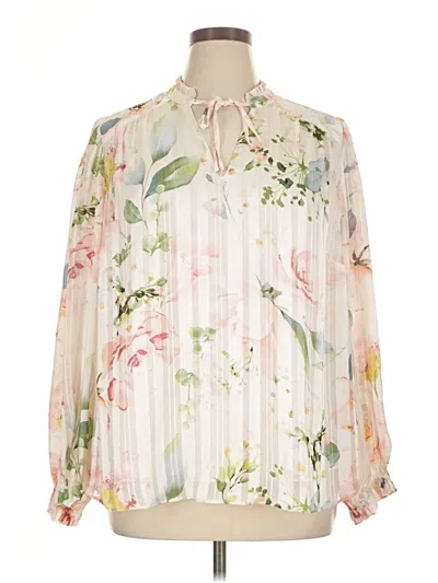 Pre-owned Maison D' Amelie Long Sleeve Blouse In Ivory