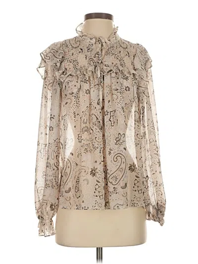 Pre-owned Maison D' Amelie Long Sleeve Blouse In Ivory