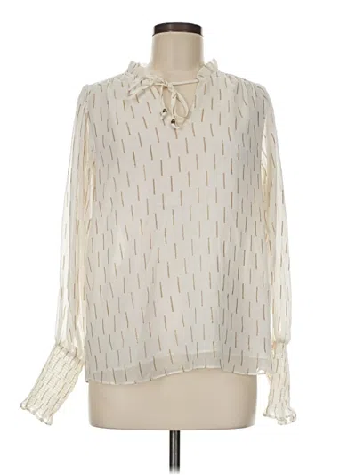 Pre-owned Maison D' Amelie Long Sleeve Blouse In Ivory