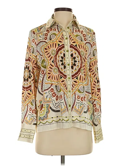 Pre-owned Maison D' Amelie Long Sleeve Blouse In Ivory