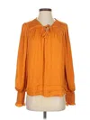Maison D' Amelie Long Sleeve Blouse In Orange