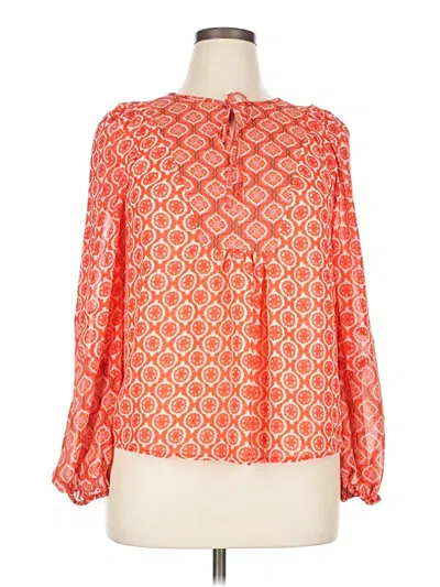 Pre-owned Maison D' Amelie Long Sleeve Blouse In Orange