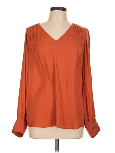 Pre-owned Maison D' Amelie Long Sleeve Blouse In Orange