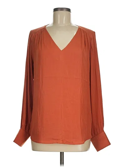 Pre-owned Maison D' Amelie Long Sleeve Blouse In Orange