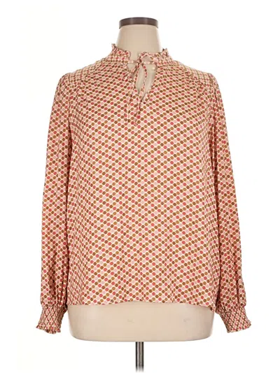 Pre-owned Maison D' Amelie Long Sleeve Blouse In Orange
