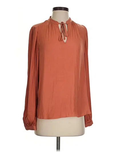 Pre-owned Maison D' Amelie Long Sleeve Blouse In Orange