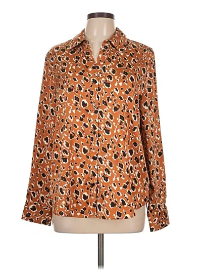 Pre-owned Maison D' Amelie Long Sleeve Blouse In Orange