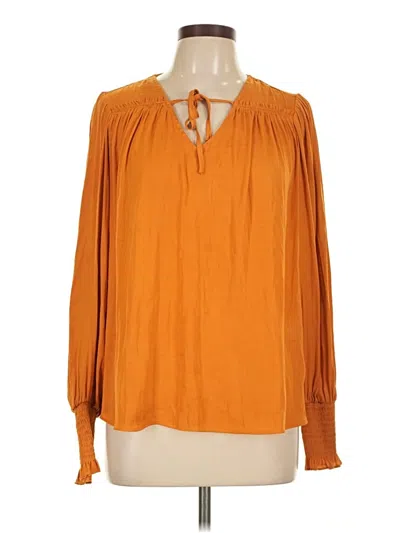 Pre-owned Maison D' Amelie Long Sleeve Blouse In Orange