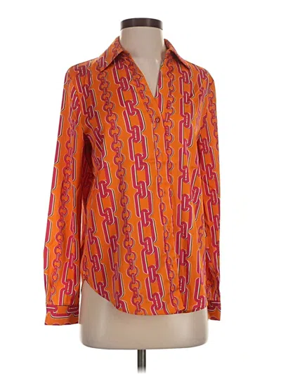 Pre-owned Maison D' Amelie Long Sleeve Blouse In Orange