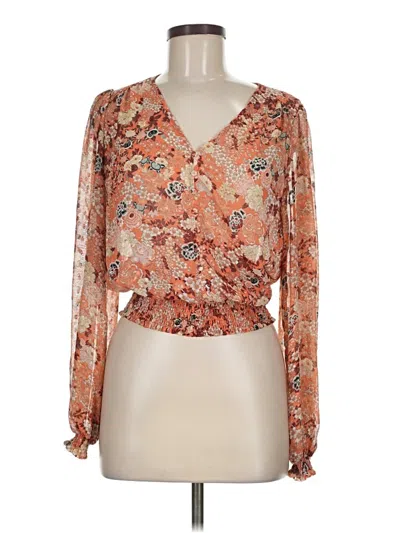 Pre-owned Maison D' Amelie Long Sleeve Blouse In Orange