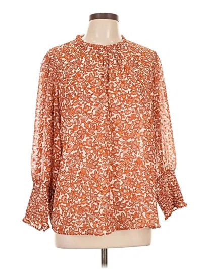Pre-owned Maison D' Amelie Long Sleeve Blouse In Orange
