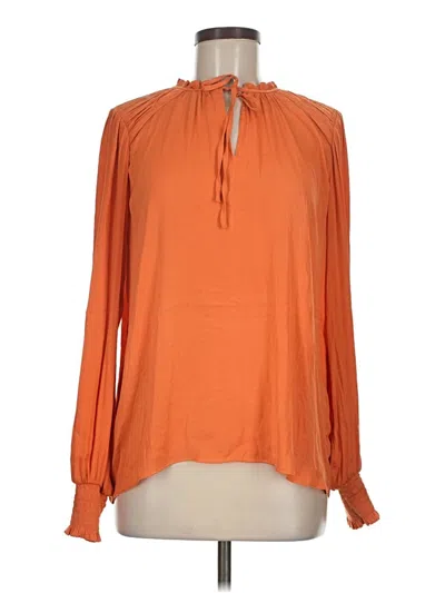 Pre-owned Maison D' Amelie Long Sleeve Blouse In Orange
