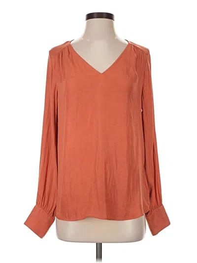 Pre-owned Maison D' Amelie Long Sleeve Blouse In Orange