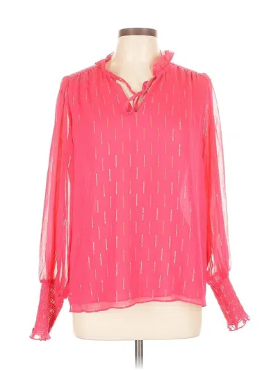 Pre-owned Maison D' Amelie Long Sleeve Blouse In Pink