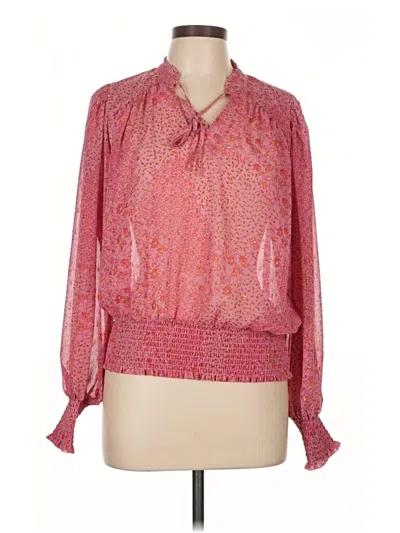 Pre-owned Maison D' Amelie Long Sleeve Blouse In Pink