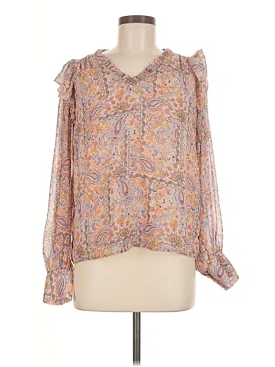Pre-owned Maison D' Amelie Long Sleeve Blouse In Pink