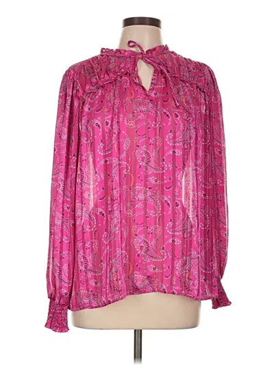 Pre-owned Maison D' Amelie Long Sleeve Blouse In Pink