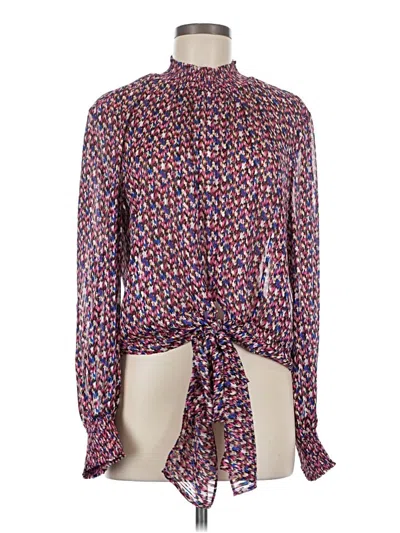 Pre-owned Maison D' Amelie Long Sleeve Blouse In Purple
